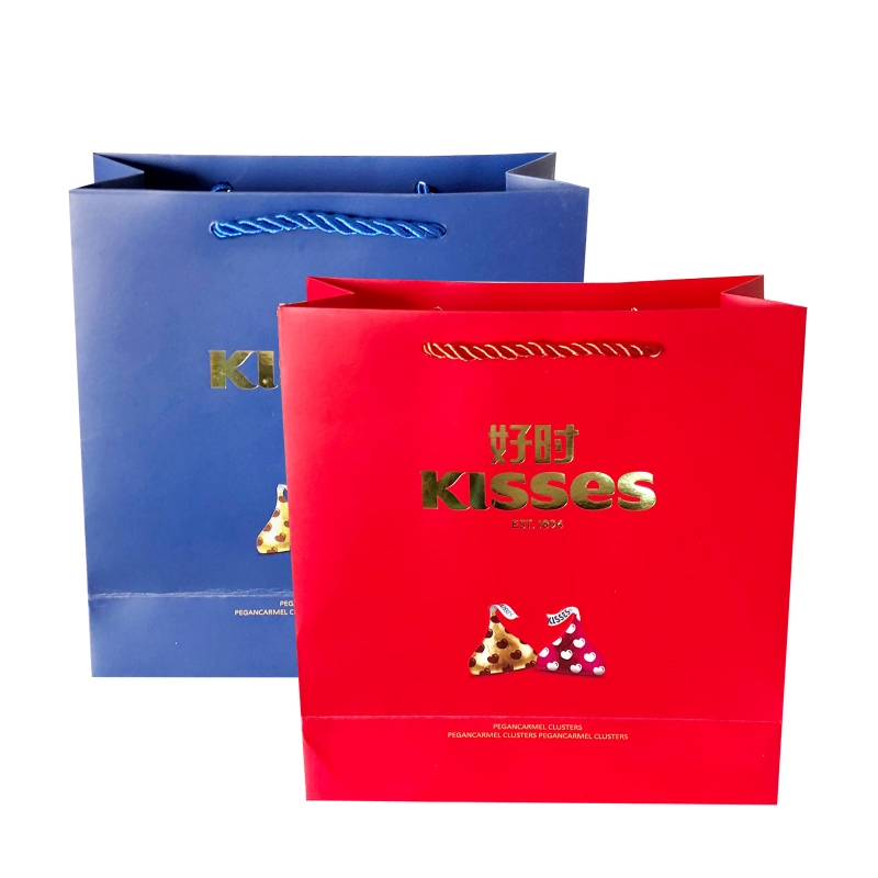 趣淘巧克力礼盒配套手提袋 红色 蓝色可选 大号尺寸19* 7 *19.5