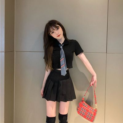 领带制服正版学院风班服套装百褶裙学生暗黑闺蜜装韩版两件套女莎丞