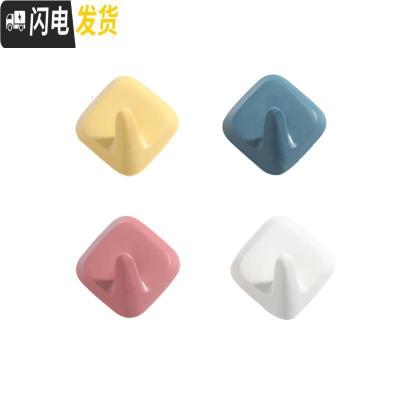 三维工匠吉田社 无痕挂钩免打孔后挂钩厨房粘钩壁挂衣服浴室强力钩4个装