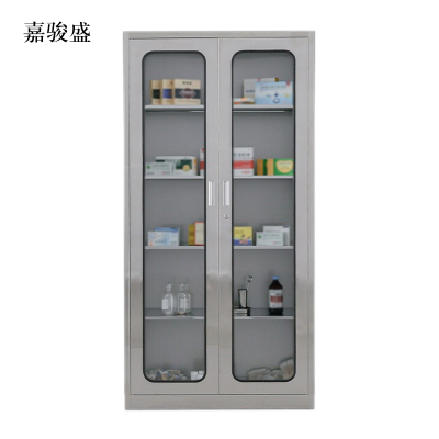 嘉骏盛文件柜不锈钢柜子储物柜资料柜档案柜带锁文件柜304通玻文件柜