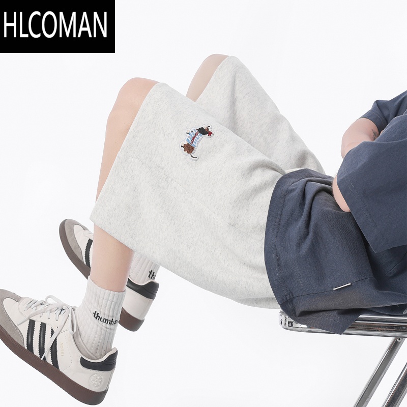 HLCOMAN美式腊肠狗短裤男夏季潮牌复古运动五分卫裤高街宽松阔腿休闲中裤