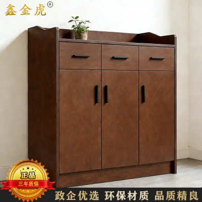 鑫金虎 简约现代餐边柜厨房储物柜北欧风碗柜家用茶水柜 红棕色120cm