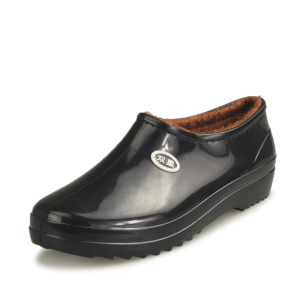 DOUBLESTAR双星女DSA216 双星雨鞋单女士元宝口PVC加棉低帮劳保雨靴保暖雨鞋及踝防水鞋