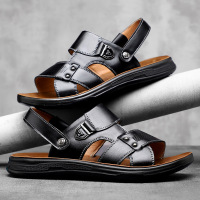头层牛皮男士夏季真皮凉鞋男款软底透气防滑沙滩鞋休闲百搭凉拖鞋