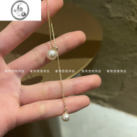 JiMiS925小众轻奢银银珍珠项链女 可拉伸设计吊坠高级感ins风锁骨链
