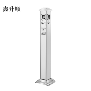 鑫升顺不锈钢垃圾桶烟蒂柱灭烟桶带烟灰缸室外电梯口立式银色屋顶不锈钢四边固