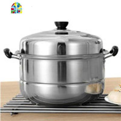 不锈钢蒸锅一层四层加厚蒸笼蒸格汤锅双层煤气电磁炉蒸锅具 FENGHOU 14cm及以下一层加厚 其他直径
