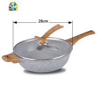 不粘锅炒锅煎盘炒菜锅家用少油烟电磁炉燃气通用 FENGHOU 炒锅-30-黑色