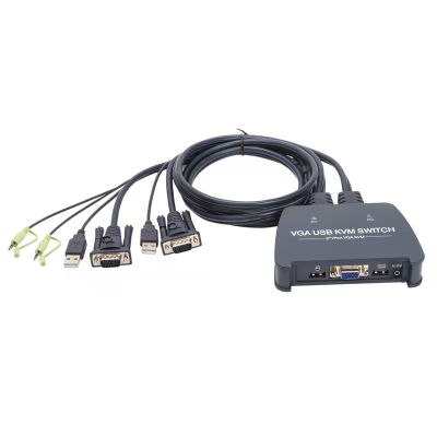 杰储(GCHUL) HWL201U 输入/输出接口类型:VGA 线长1.2m KVM多电脑 切换器(计价单位:根)黑色