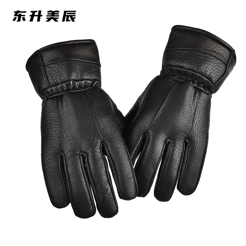 东升美辰 真皮加绒加厚男士保暖手套均码 DS-XH011 双