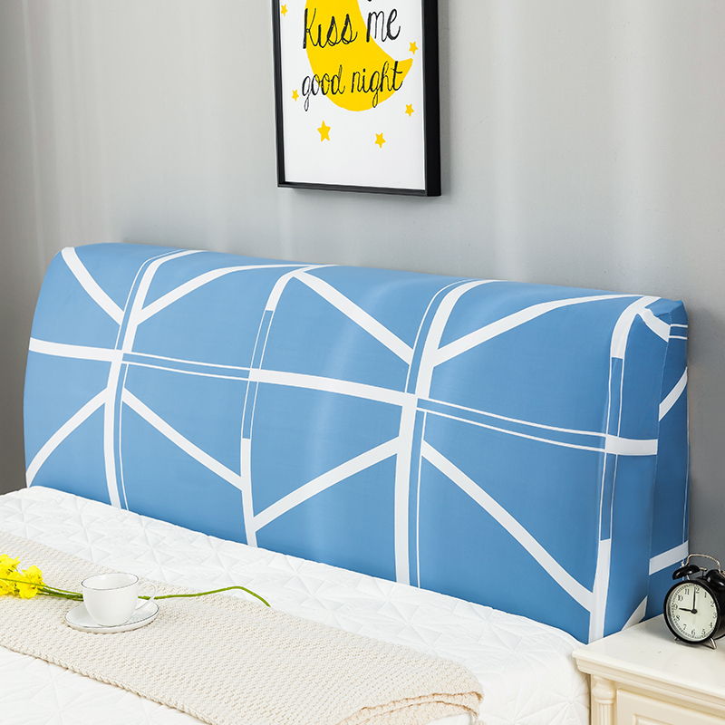 床头套罩全包北欧风格萬能通用防尘软包木床头靠背保护可拆洗 简约线条() 1.2米(适合1.1-1.4米床头使用)