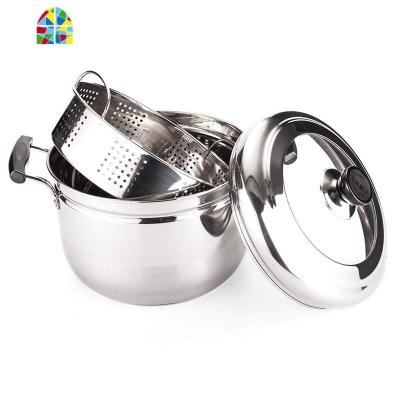 封后不锈钢锅单双层一二电磁炉煤气炉家用小24cm多功能蒸煮专两用蒸锅 FE 24cm(加深蒸笼+蒸片)二层3-4人加厚复