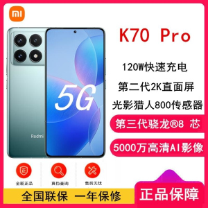 [原封]小米Redmi K70 Pro 竹月蓝 16GB+256GB 第三代骁龙8 5G芯 小米澎湃OS 120W有线
