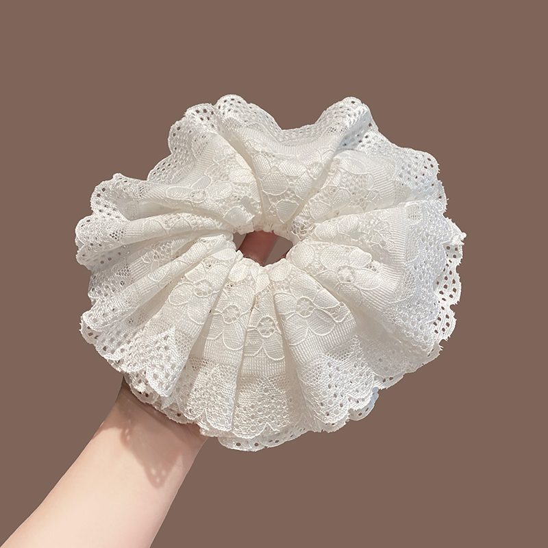 超仙多层蕾丝花边大肠发圈女高级感头绳2025新款ins风扎马尾发饰送女朋友老婆情人节七夕生日礼物