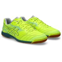 ASICS室内训练足球鞋防滑橡胶底可替换鞋垫弹性贴合专业五人制男子蓝黄