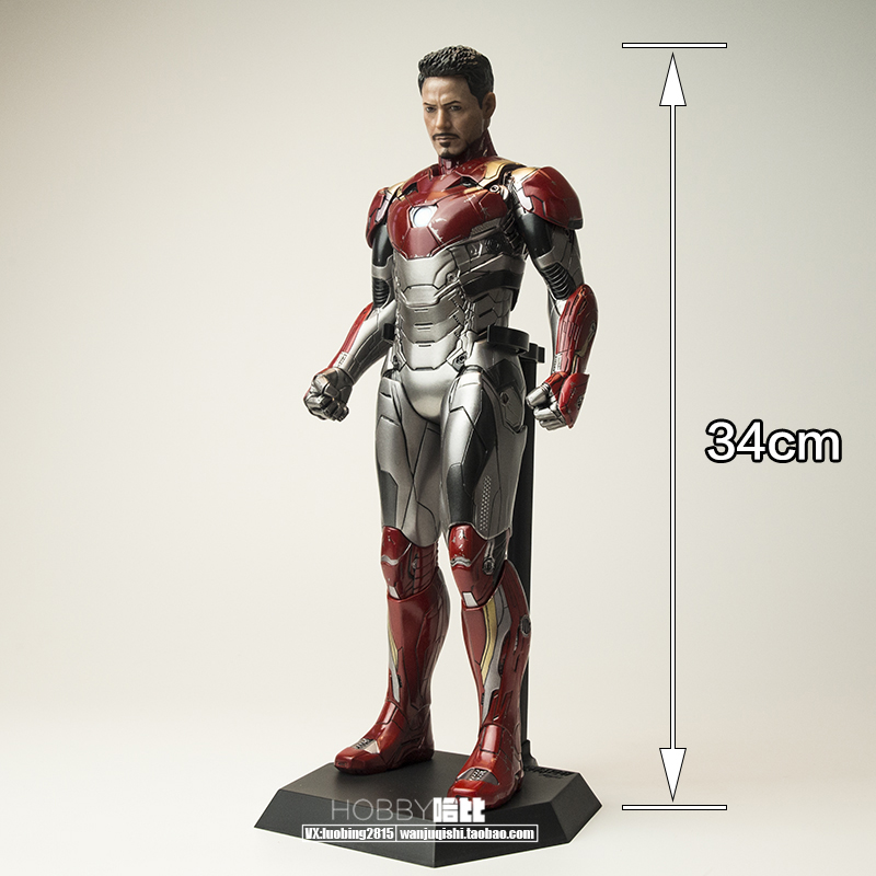 漫威真人版复仇者联盟静态手办模型摆件配真人头 真人钢铁侠mk47(高34