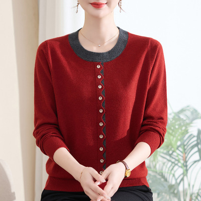 新款女装洋气妈妈装针织衫40岁50岁中老年女装春装上衣60岁
