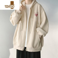 YANXU连帽开衫卫衣男款2023新款宽松外套男士美式潮牌夹克上衣服