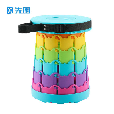 先围 伸缩折叠凳 彩虹儿童款高28cm 个