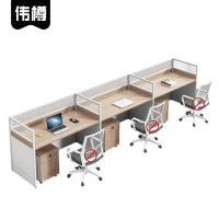 伟樽员工屏风工位三人位带柜360*60*110cm套