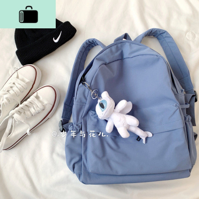 书包女韩版初中高中生时尚超火ins双肩包大学生百搭帆布网红背包NEW LAKE