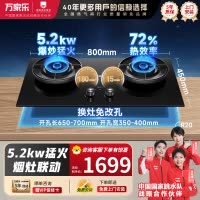 万家乐 燃气灶 JZT-C9R1 5.2kw大火力嵌入式台式两用 智能定时灶具全进风天然气灶