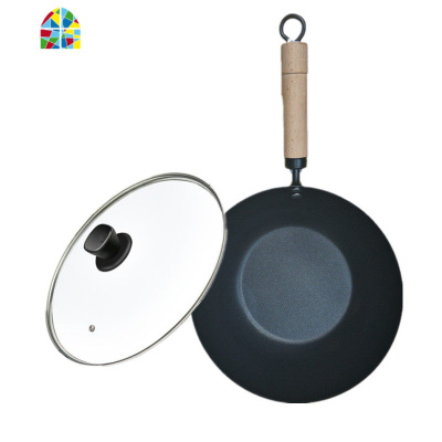 24cm26cm迷你小熟铁锅炒锅无油烟不粘锅家用燃气灶通用锅具 FENGHOU 口径+盖子(双人)