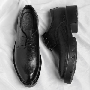 皮鞋男厚底低帮商务正装系带内增高10CM新郎婚鞋配西装鞋SJ3216