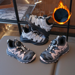 旋转扣儿童鞋冬季新款儿童运动鞋加绒男女童跑步鞋二棉鞋子