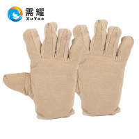 需耀 帆布手套 双层 双