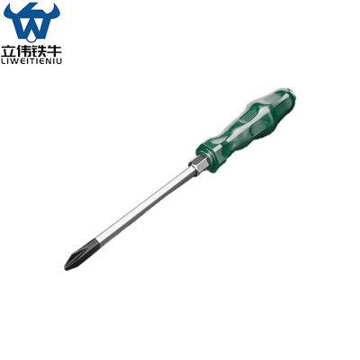 立伟铁牛绿胶炳螺丝刀6*150十字敲击型/把