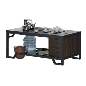 慧采云 简约办公室天然石功夫茶几简约带电磁炉茶台会客区茶桌组合