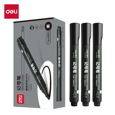 得力思达6881记号笔 黑色 12支/盒