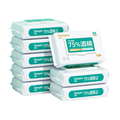 德佑湿巾40抽*8包擦拭洁净杀菌酒精2001DYWP930