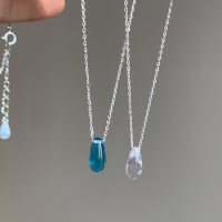 纯银水滴吊坠项链女款2025新款清新锁骨链夏天轻奢小众高级感送女朋友老婆情人节七夕生日礼物