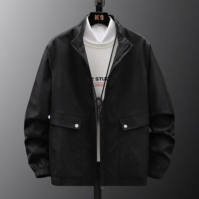 男装春秋新款潮流帅气时尚百搭立领工装夹克宽松休闲痞帅男士外套