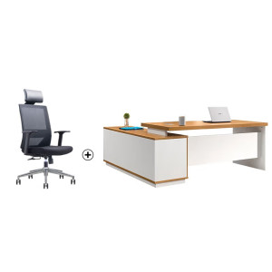 巴洛卡 BK-16Y01 板式办公桌椅组合1.6米班台桌+办公椅主管桌