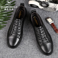 Rock Fairwhale洛克华菲男鞋2025秋季新品休闲鞋韩版运动鞋透气板鞋百搭潮流鞋子男低帮鞋户外男士板鞋黑色真皮