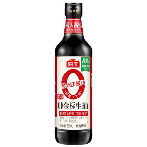 海天零添加0金标生抽500ml*3非转基因大豆酿造特级生抽酱油