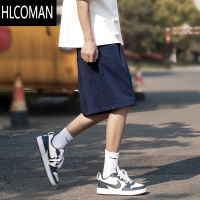 HLCOMAN五分短裤男夏季日系薄款宽松直筒纯色休闲潮流cityboy盐系运动裤