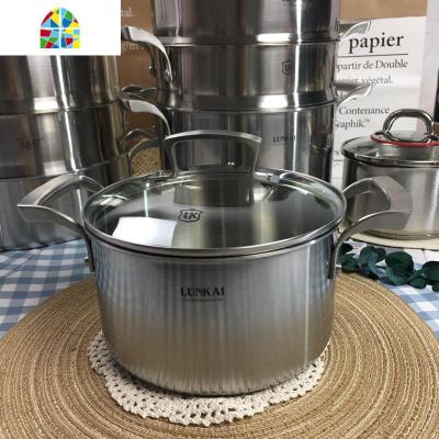 18/10不锈钢304大容量锅三层钢一体成型蒸锅多功能锅烧水锅2024cm FENGHOU 20cm无耳蒸笼