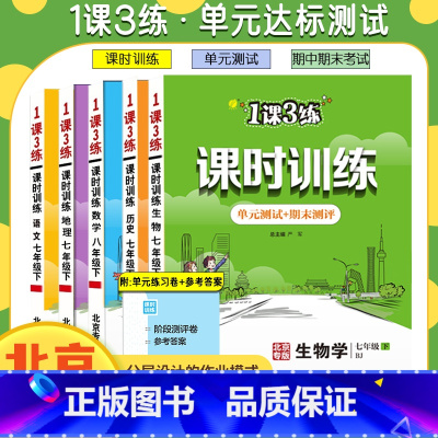 道德与法治[北京专版] 八年级下 [正版]任选北京版一课三练课时训练语文数学英语地理政治生物七八九年级上下册初一二初三1