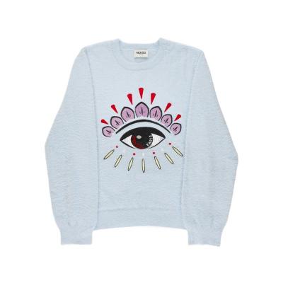 高田贤三(Kenzo)女孩圆领长袖套头图案运动卫衣潮童春秋百搭保暖