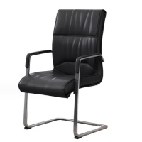白寅 BY-GZY-0B 弓字椅 办公椅 B款 黑色西皮(单位:把)