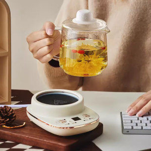 小熊 便携式养生壶办公室mini小型0.4升煮茶器玻璃家用养生杯 小熊(YSH-D04C6) 0.4L