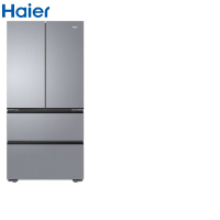 海尔(Haier)法式四门冰箱488L容量超薄机身小红花套系 风冷无霜一级变频黑金净化 BCD-488WGHFDEDSH