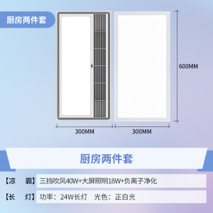 雷士照明凉霸厨房嵌入式二合一空调集成吊顶换气冷霸风扇冷风机