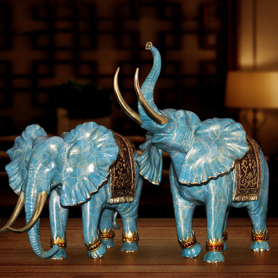 慕洛奇《招财吉祥》全铜大象摆件装饰工艺品店铺开业创意礼品招财客厅书房茶室中式办公室摆件送礼物生意古典吉祥艺术喜庆摆件
