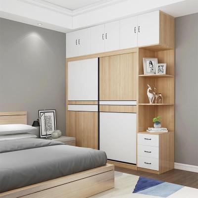 衣柜简约现代小户型实木推拉移滑趟组装组合卧室大容量衣橱柜BX