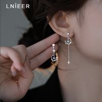 925纯银不对称月亮耳钉女小众设计轻奢耳环2025年新款夏耳饰送女朋友老婆情人节七夕生日礼物